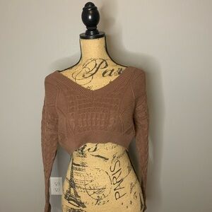 Women's Brown Cable Knit Sweater
